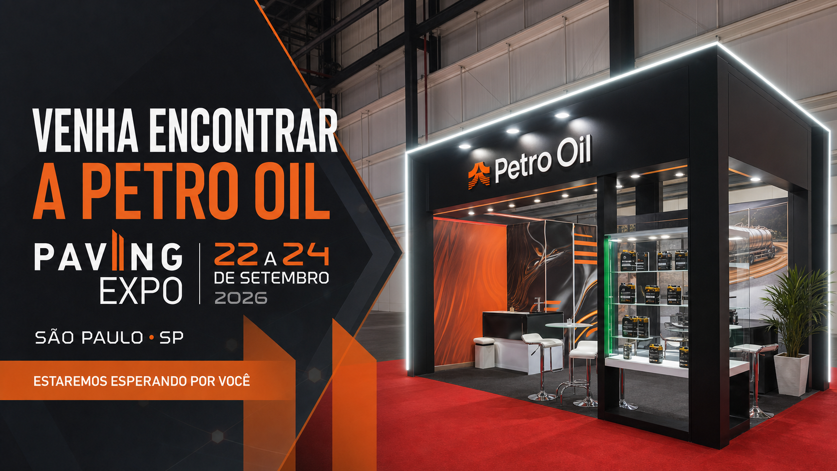 Petro Oil na Paving Expo 2026, de 22 a 24 de setembro, em São Paulo